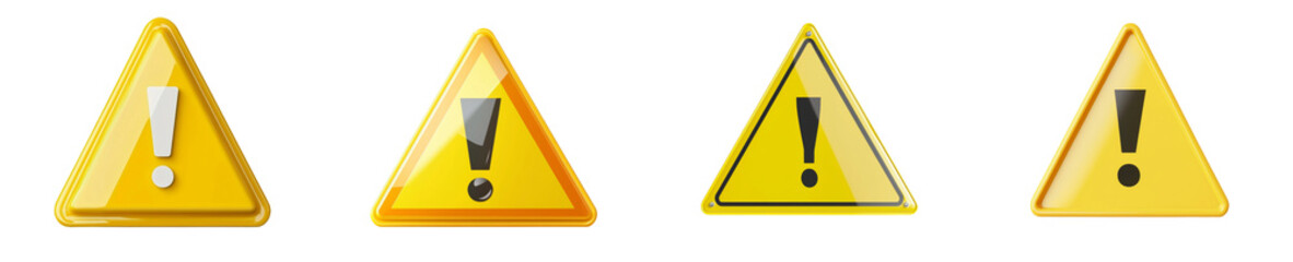 Minimalist mockups of warning signs showcasing different designs and styles for various safety applications