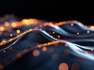 Obraz premium Abstract blue and gold waves