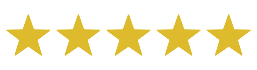 Review Gold Stars Five Star Rating Icon.