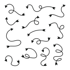 Hand drawn arrow set. Arrow design for business and education.