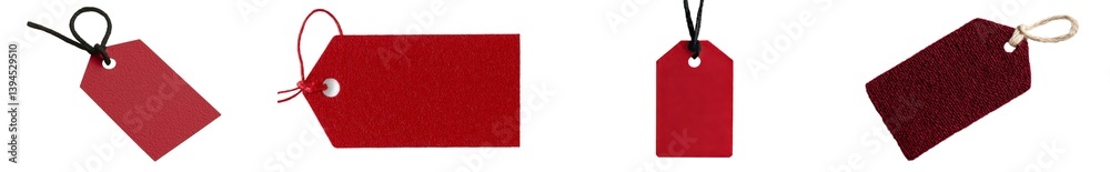 Poster minimalist red tag mockups ideal for branding or labeling purposes in a clean and isolated environme