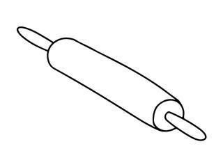 Doodle rolling pin vector illustration