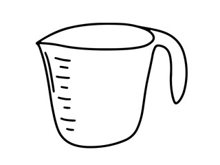 Doodle measuring cup vector sketch