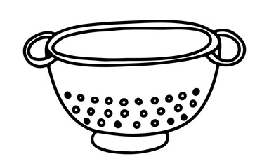 Hand drawn colander doodle vector illustration
