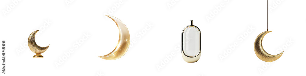 Aufkleber minimalist mockups featuring gold crescent moon designs in various forms and styles for modern decor