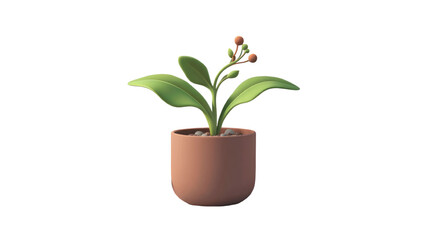 A small, stylish planter, perfect for adding a touch of greenery to digital designs or backgrounds.