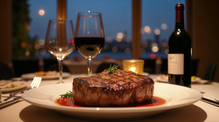 Delicious simplicity meets sophistication in this cozy dining scene. The dish is as inviting as the warm wooden tones around it. Wine, flavor, and comfort&mdash;all served in perfect balance.