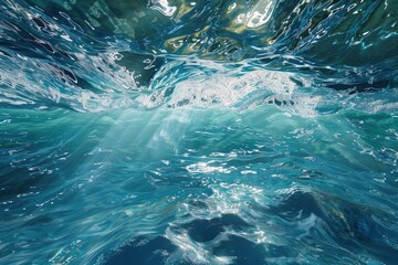 Fototapeta premium High Resolution Image of the Blue Water is From the Ocean