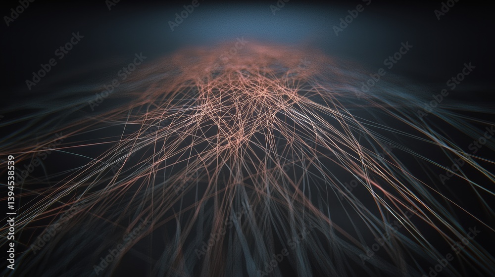 Fototapete dynamic energy flow visualization abstract space digital art dark environment perspective view techn