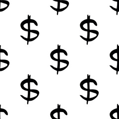 Seamless pattern with dollar currency symbol for decorative print, wrapping paper, greeting cards, wallpaper and fabric