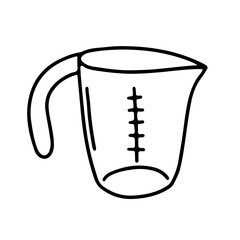 Doodle measuring cup vector sketch