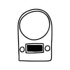 Kitchen scales doodle vector sketch