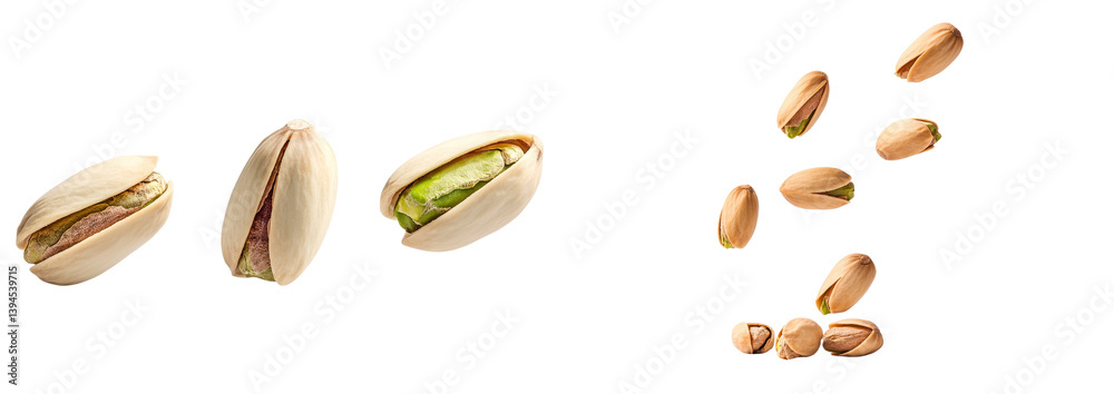 Poster Elegant display of pistachio nuts highlighting textures and colors in a minimalist setting