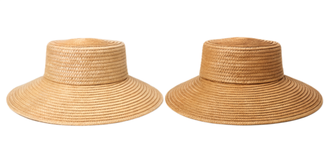 Handwoven Straw Visor Hats, Two Stylish Summer Hats, UV Protection Hat, Comfortable Outdoor Accessory, Cut Out