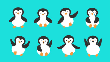 Cute Penguin Cartoon Vector Animal Illustration