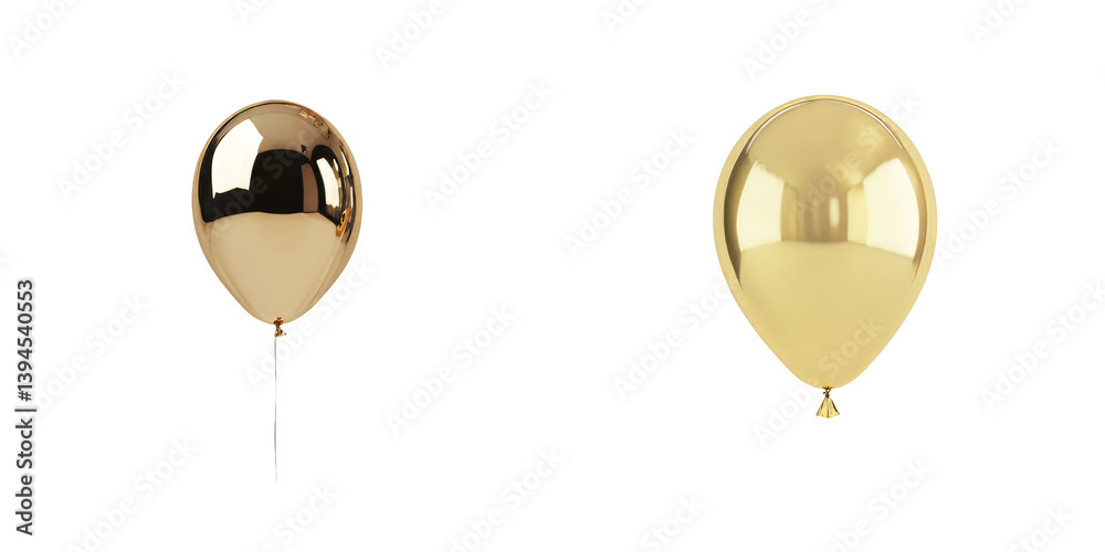 Aufkleber minimalist mockups featuring isolated golden balloons in a clean and modern style suitable for festi