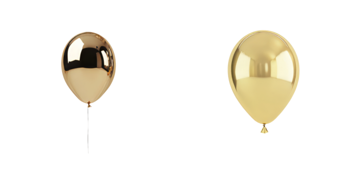 Minimalist mockups featuring isolated golden balloons in a clean and modern style suitable for festive design projects