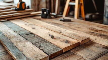 The screw was driven into the wooden surface by a screwdriver, and a close-up, selective focus highlights the details of the screw embedded in the timber