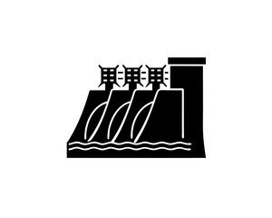 creative details hydroelectric dam icon vector illustration