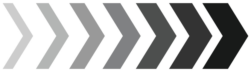 Dynamic moving arrow symbol. Arrow road sign, arrow dynamic symbol, speed sideways arrow icon striped direction fast arrows symbols. Vector illustration.