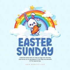 Happy Easter Celebration Modern Social Media Template
