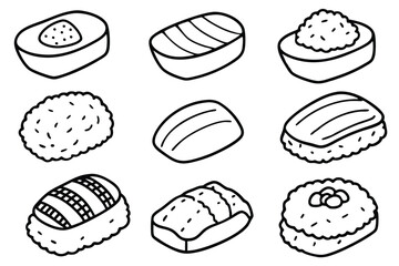 sushi line art unique artistic expression of sushi delicacies