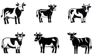 Cow Silhouette Collection Eid Mubarak Silhouette Design Set