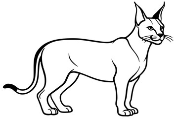 Elegant Addax antelope silhouette in minimalist line art vector style. This clean and modern wildlife design features the distinctive curved horns and sleek profile of the desert-dwelling Addax, 