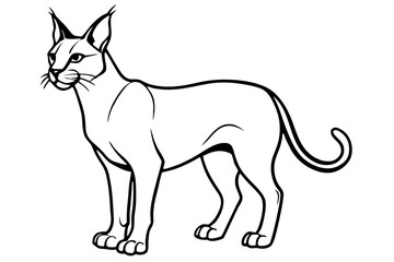 Elegant Addax antelope silhouette in minimalist line art vector style. This clean and modern wildlife design features the distinctive curved horns and sleek profile of the desert-dwelling Addax, 