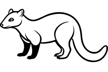 Elegant Addax antelope silhouette in minimalist line art vector style. This clean and modern wildlife design features the distinctive curved horns and sleek profile of the desert-dwelling Addax, 