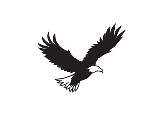 Obraz premium Flying Bald Eagle silhouette vector