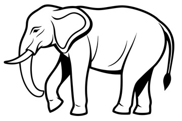 Elegant Addax antelope silhouette in minimalist line art vector style. This clean and modern wildlife design features the distinctive curved horns and sleek profile of the desert-dwelling Addax, 