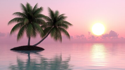 Fototapeta premium Peaceful island at sunset
