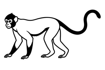 Elegant Addax antelope silhouette in minimalist line art vector style. This clean and modern wildlife design features the distinctive curved horns and sleek profile of the desert-dwelling Addax, 