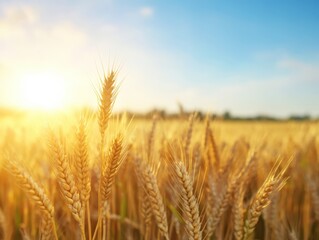 Fototapeta premium Golden wheat field in sunshine