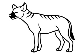 Elegant Addax antelope silhouette in minimalist line art vector style. This clean and modern wildlife design features the distinctive curved horns and sleek profile of the desert-dwelling Addax, 