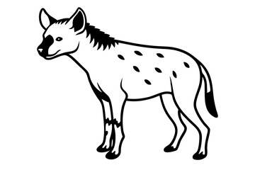 Elegant Addax antelope silhouette in minimalist line art vector style. This clean and modern wildlife design features the distinctive curved horns and sleek profile of the desert-dwelling Addax, 