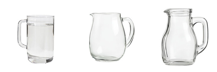 Minimalist glass containers arranged in an isolated setting with clear water showcasing simplicity and elegance