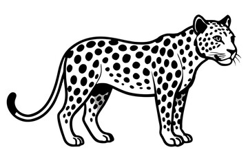 Elegant Addax antelope silhouette in minimalist line art vector style. This clean and modern wildlife design features the distinctive curved horns and sleek profile of the desert-dwelling Addax, 