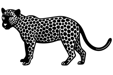 Elegant Addax antelope silhouette in minimalist line art vector style. This clean and modern wildlife design features the distinctive curved horns and sleek profile of the desert-dwelling Addax, 