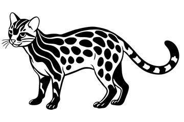 Elegant Addax antelope silhouette in minimalist line art vector style. This clean and modern wildlife design features the distinctive curved horns and sleek profile of the desert-dwelling Addax, 