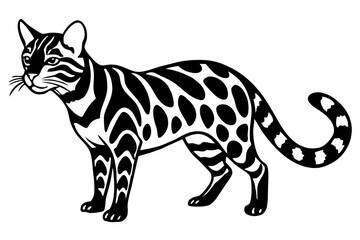 Elegant Addax antelope silhouette in minimalist line art vector style. This clean and modern wildlife design features the distinctive curved horns and sleek profile of the desert-dwelling Addax, ideal