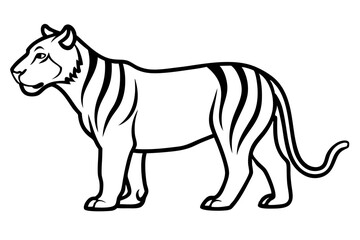 Elegant Addax antelope silhouette in minimalist line art vector style. This clean and modern wildlife design features the distinctive curved horns and sleek profile of the desert-dwelling Addax, ideal