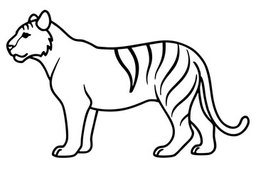 Elegant Addax antelope silhouette in minimalist line art vector style. This clean and modern wildlife design features the distinctive curved horns and sleek profile of the desert-dwelling Addax, ideal