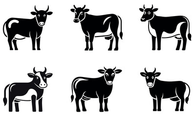 Cow Silhouette Collection Eid Mubarak Silhouette Design Set