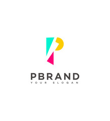 Modern Colorful Abstract P Letter Logo Brand Identity Design
