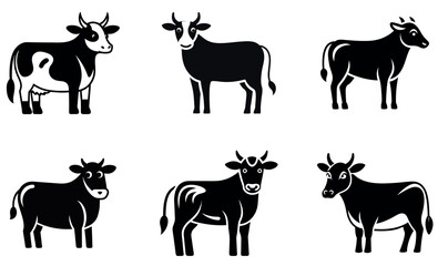 Cow Silhouette Collection Eid Mubarak Silhouette Design Set