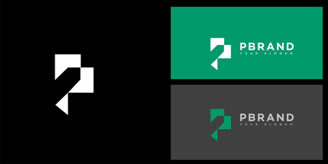 Abstract Geometric P Logo Design for Brand Identity