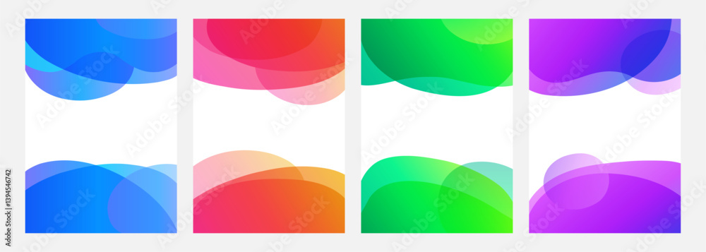Aufkleber set of abstract backgrounds with bright colored liquid shapes for creative graphic design. vector il