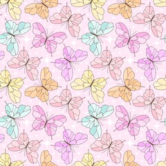 Blushing Butterfly Dance seamless pattern. Coquette Butterfly paper.